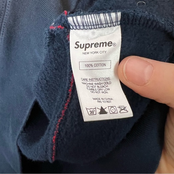 Supreme navy Hoodie sweater S - Picture 6 of 8